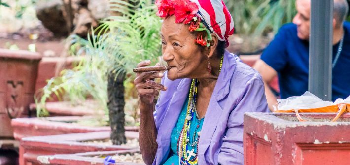Cuba Havana Woman Smokes
